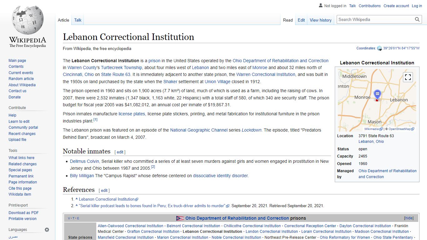 Lebanon Correctional Institution - Wikipedia