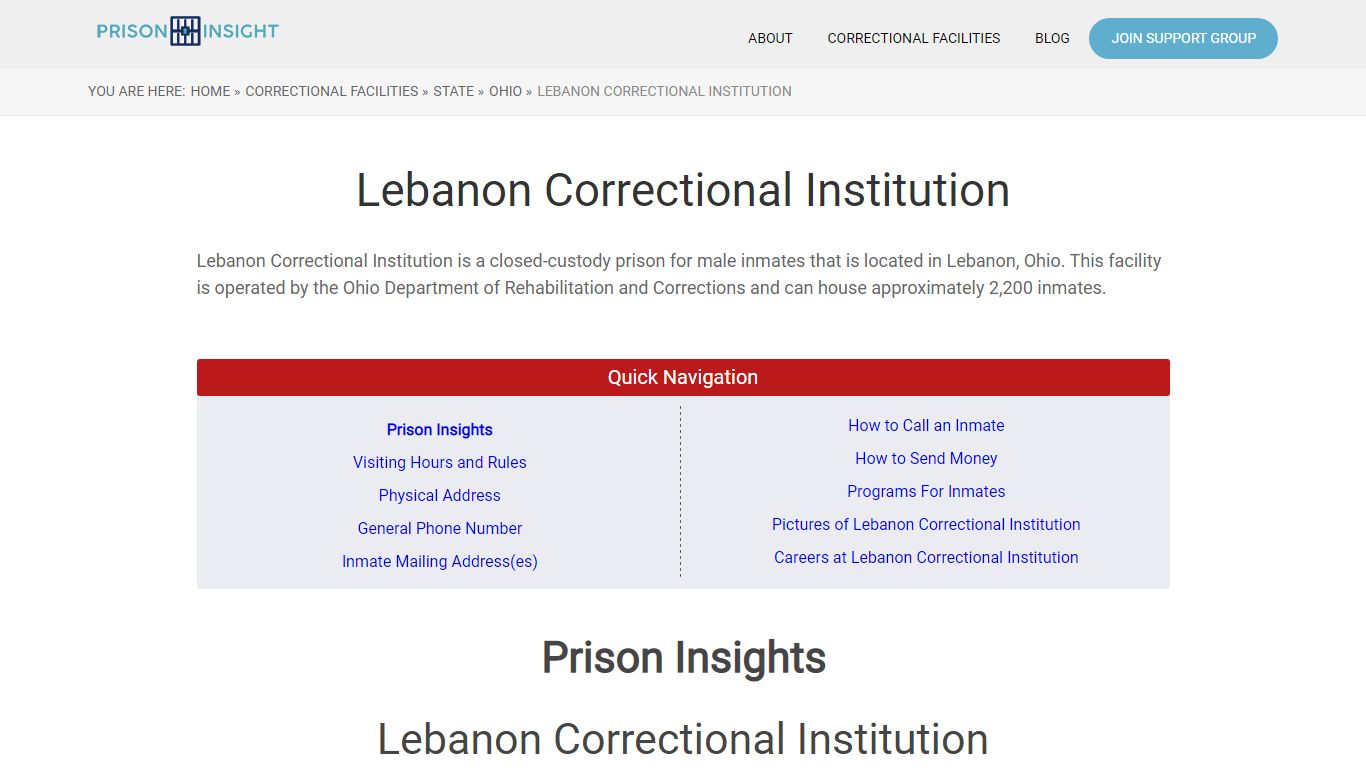 Lebanon Correctional Institution - Prison Insight