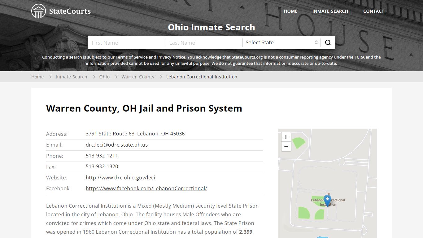 Lebanon Correctional Institution Inmate Records Search, Ohio - StateCourts